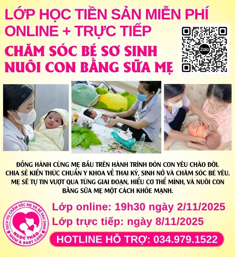 Lớp học tiền sản chăm sóc bé nuôi con bằng sữa mẹ